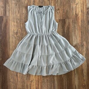 Wishlist Apparel Sleeveless Dress Womens Med Blue-Gray Knee Length V-Neck w/Tie